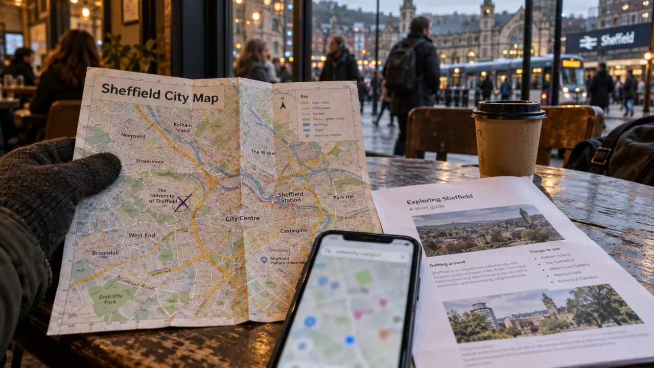 Map Sheffield City for printable centre and campus routes