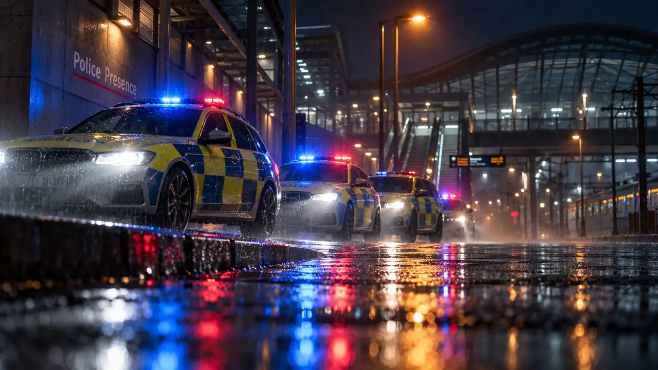 Large police presence at Sheffield station on Saturday evening