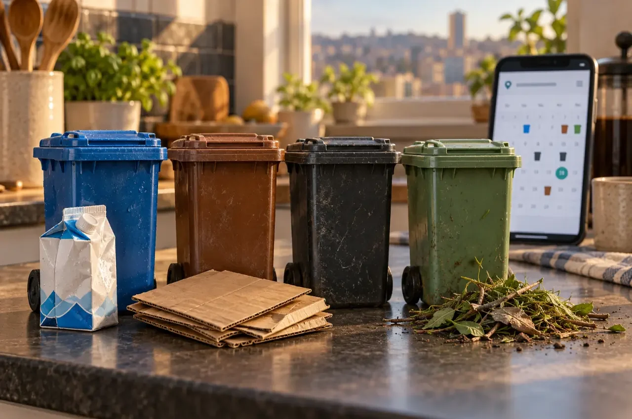 Sheffield bin collection bins with weekly rotation