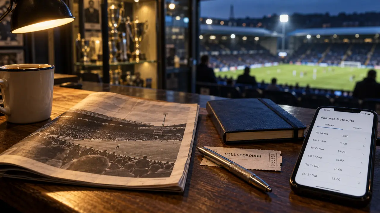 Sheffield Wednesday Hillsborough matchday programme and ticket stub on desk