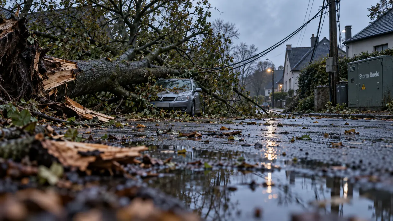 Storm Boelo: car crushed in Nether Edge and almost 300 homes lose power